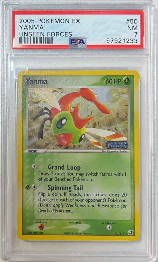 Yanma Reverse Holo PSA 7 2005 Pokemon Ex Unseen Forces #50