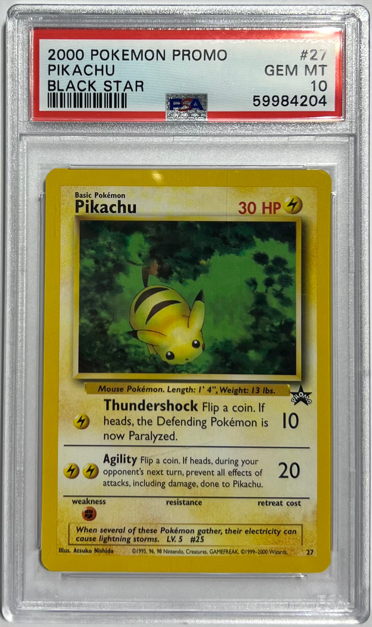Pikachu Black Star PSA 10 2000 Pokemon Promo Black Star #27