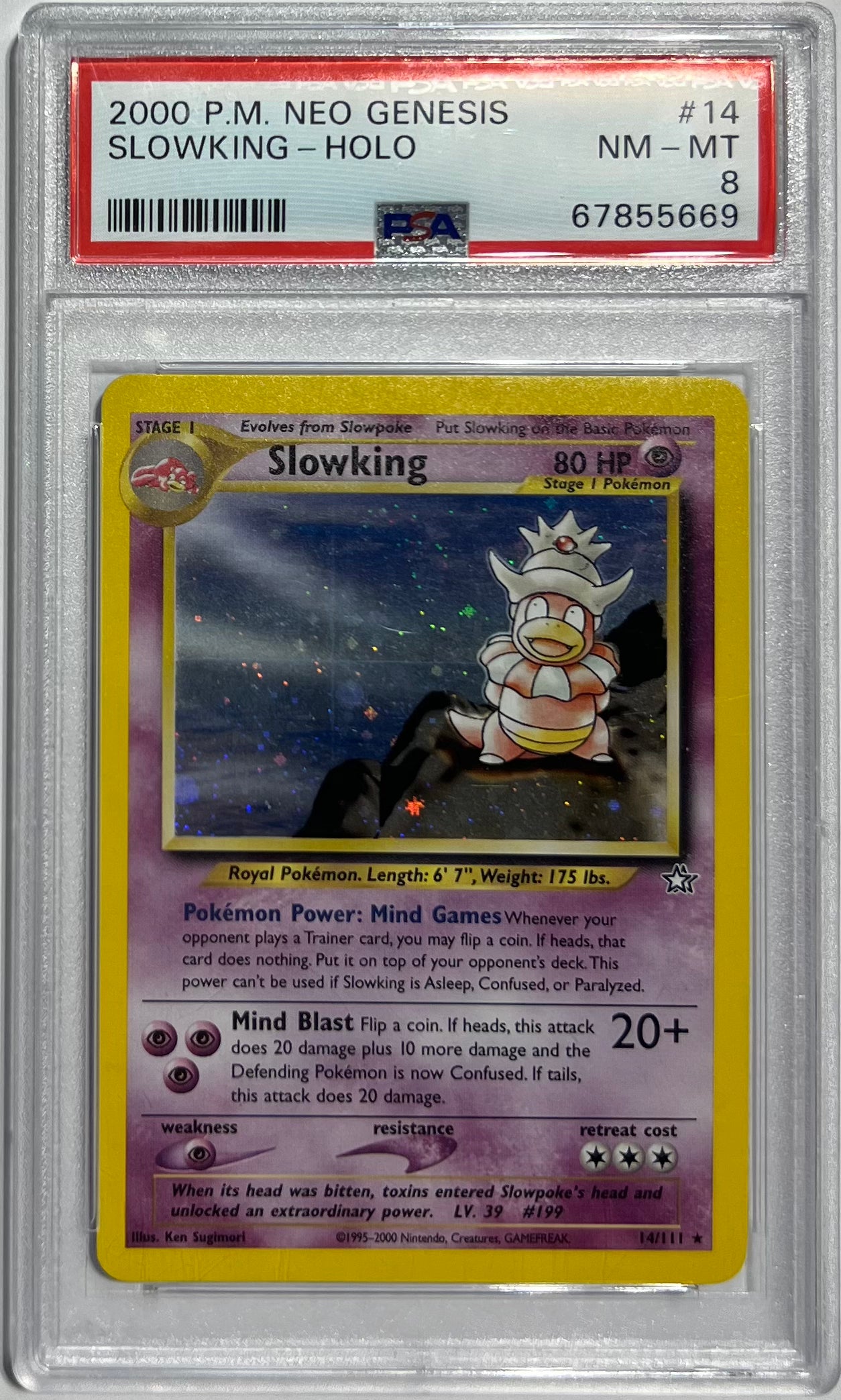 Slowking Holo PSA 8 2000 Pokemon Neo Genesis #14