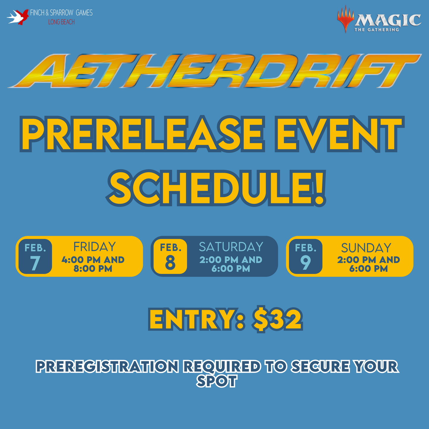 Aetherdrift Prerelease Sealed Events